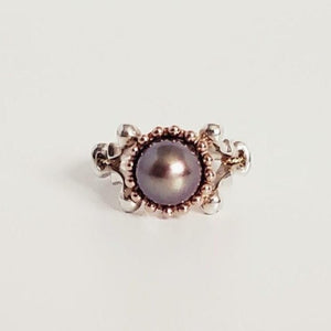 TAHITIAN PEARL, DIAMONDS, 14KT ROSE GOLD & STERLING SILVER